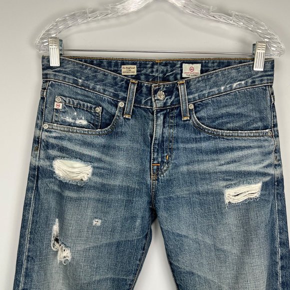 AG Adriano Goldschmied Ex Boyfriend Crop Jeans 17 Year Damaged size 26 - Picture 4 of 14